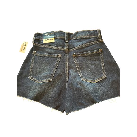 NWT Old Navy Women's Dark Blue Denim Shorts Sky-Hi A-Line Size 2 - Picture 2 of 6